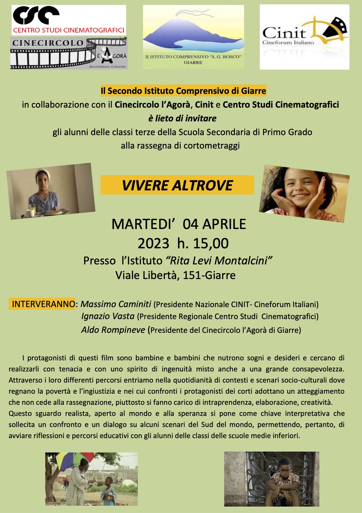Vivere altrove – rassegna di cortometraggi